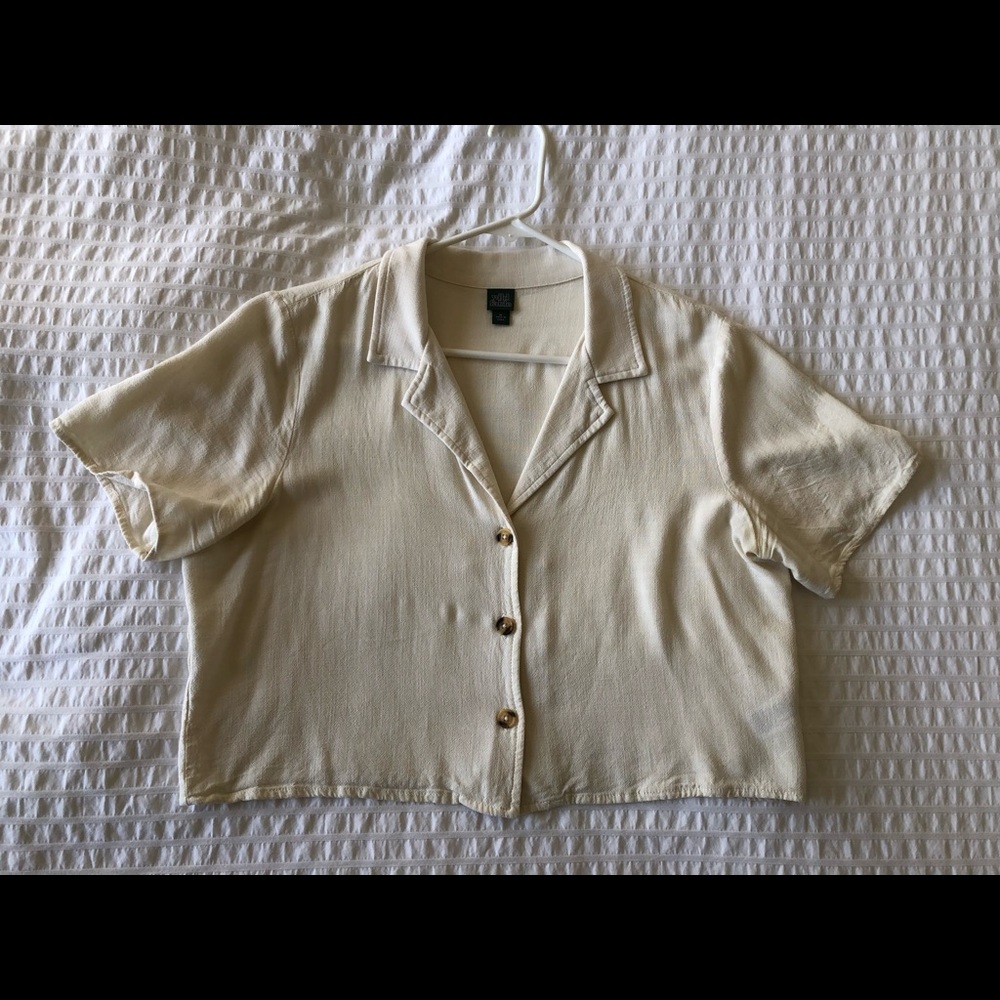 Wild Fable Cropped Boxy Button Down